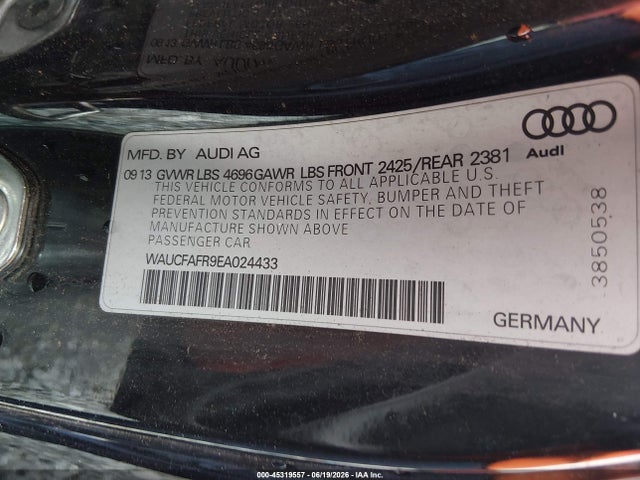 Aukcja sprzedaży 2014 Audi A5 2.0t Premium, vin: WAUCFAFR9EA024433, numer aukcji: 45319557