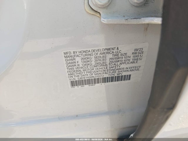 2024 Acura Mdx Standard მანქანა იყიდება აუქციონზე, vin: 5J8YE1H30RL010212, აუქციონის ნომერი: 45319610