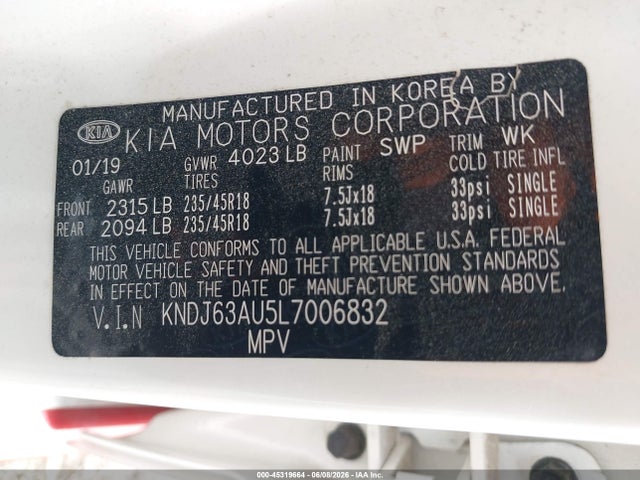 Auction sale of the 2020 Kia Soul Gt-line, vin: KNDJ63AU5L7006832, lot number: 45319664
