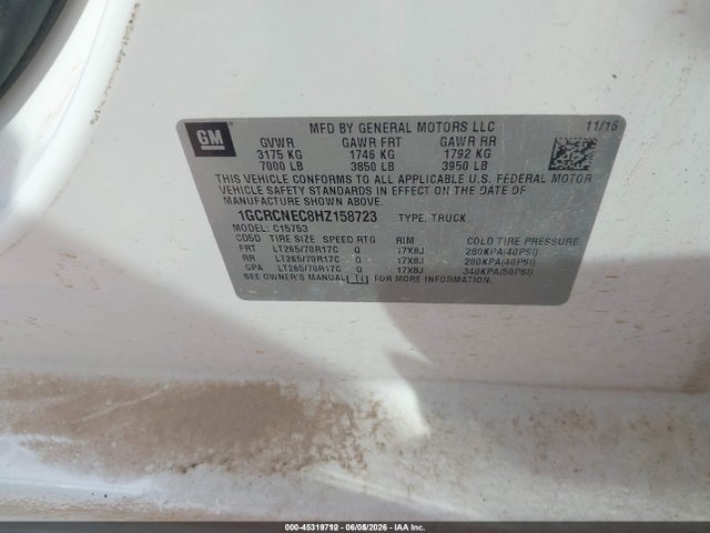 1GCRCNEC8HZ158723 Chevrolet Silverado 1500 Work Truck