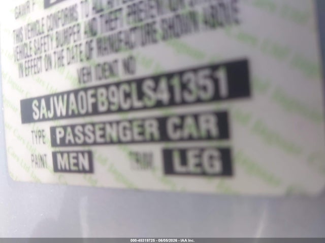 Aukcja sprzedaży 2012 Jaguar Xf, vin: SAJWA0FB9CLS41351, numer aukcji: 45319725