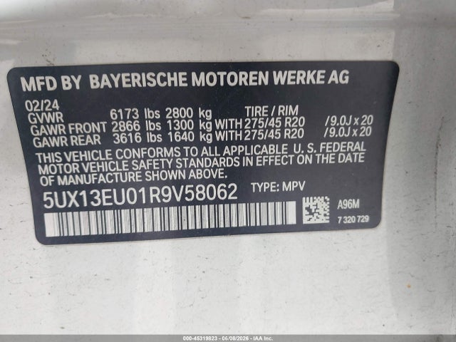 5UX13EU01R9V58062 BMW X5 Sdrive40i
