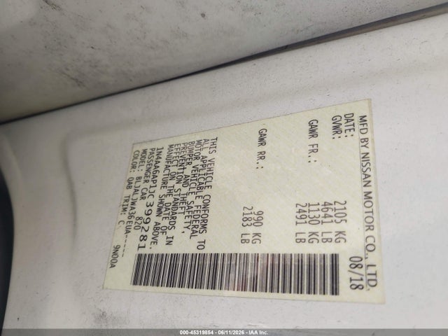 Nissan Maxima 3.5 Sv 2018 1N4AA6AP1JC399281 Image 9