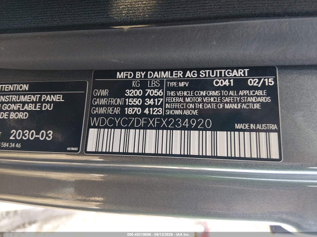WDCYC7DFXFX234920 Mercedes-Benz G 63 Amg 4matic