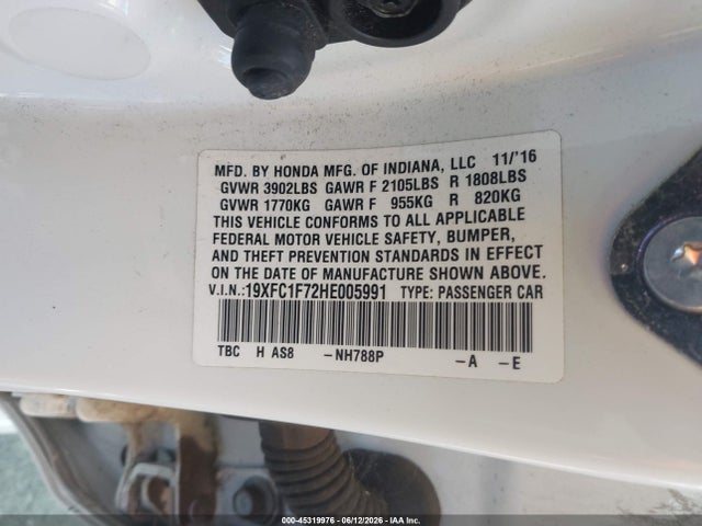 Honda Civic Ex-l 2017 19XFC1F72HE005991 Image 9