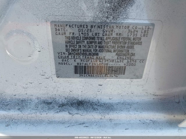 Nissan Versa 1.6 Sv 2025 3N1CN8EV0SL863696 Image 9