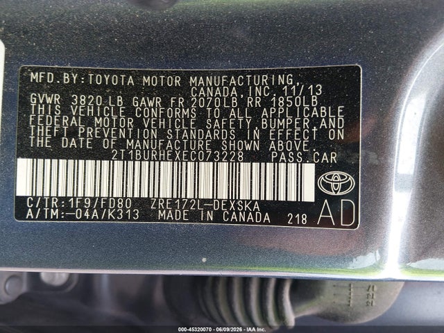 Toyota Corolla S Plus 2014 2T1BURHEXEC073228 Image 9