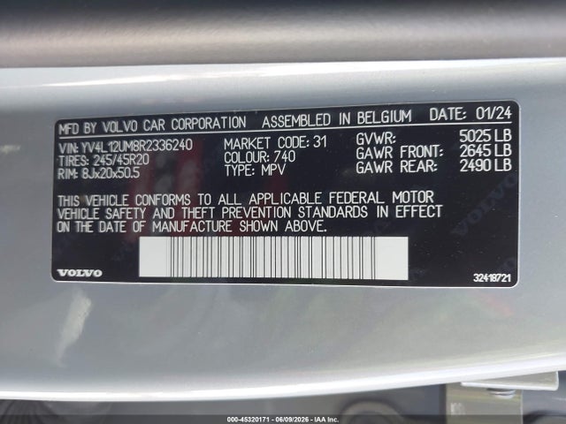 Volvo Xc40 B5 Ultimate Dark Theme 2024 YV4L12UM8R2336240 Image 9