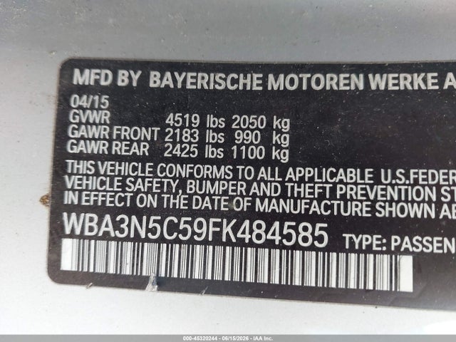 Продаж на аукціоні авто 2015 Bmw 428i Xdrive, vin: WBA3N5C59FK484585, номер лоту: 45320244