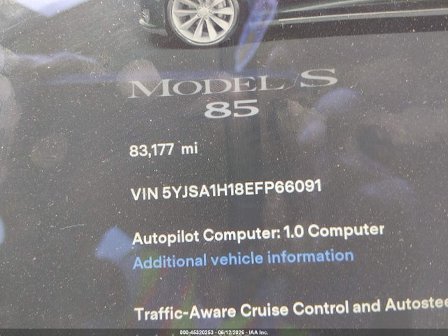 Tesla Model S P85 2014 5YJSA1H18EFP66091 Image 15