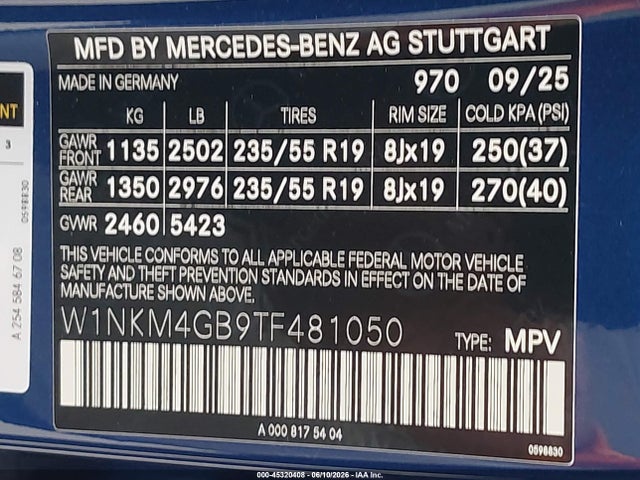 Auction sale of the 2026 Mercedes-benz Glc 300, vin: W1NKM4GB9TF481050, lot number: 45320408