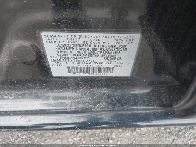 Nissan Versa 1.6 S+ 2017 3N1CN7AP5HL855202 Image 9