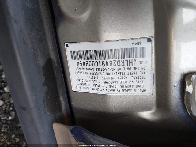 Продаж на аукціоні авто 2001 Honda Cr-v Lx, vin: JHLRD28491C008454, номер лоту: 45320508