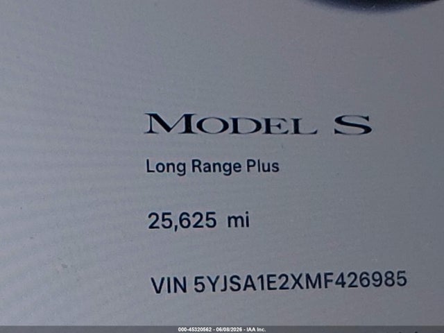 5YJSA1E2XMF426985 Tesla Model S Long Range Dual Motor All-wheel Drive/long Range Plus Dual Motor All-wheel Drive