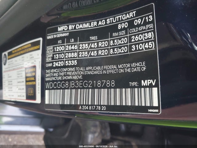 Aukcja sprzedaży 2014 Mercedes-benz Glk 350 4matic, vin: WDCGG8JB3EG218788, numer aukcji: 45320890