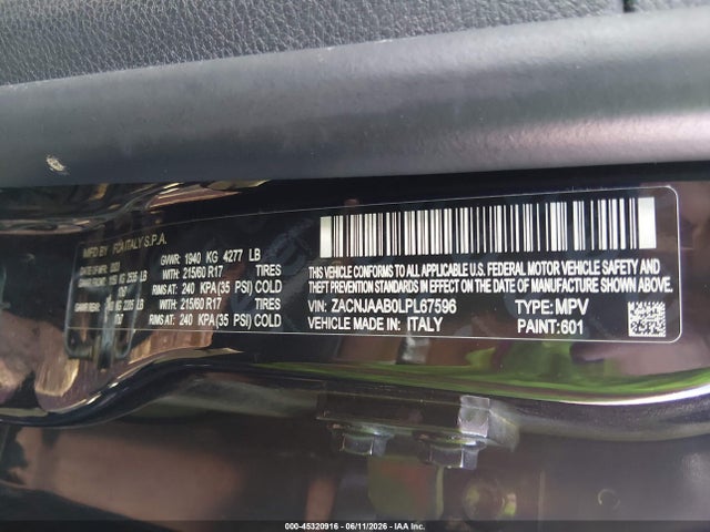 ZACNJAAB0LPL67596 Jeep Renegade Sport Fwd