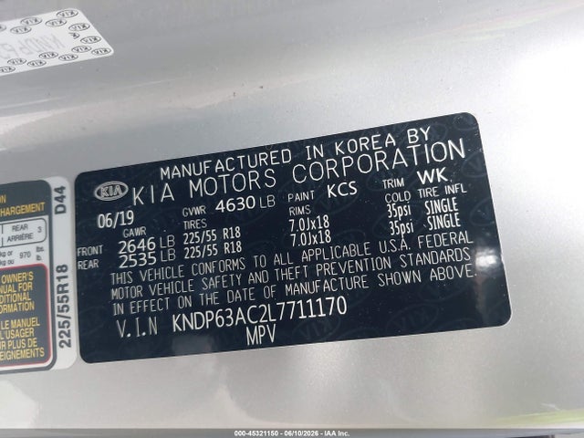 Продажа на аукционе авто 2020 Kia Sportage S, vin: KNDP63AC2L7711170, номер лота: 45321150