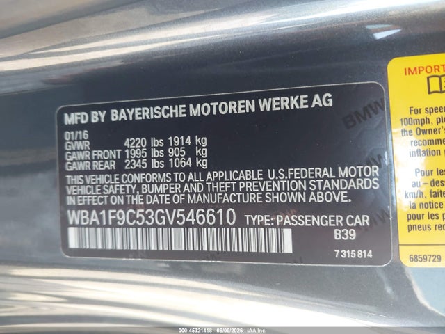 WBA1F9C53GV546610 BMW 228I