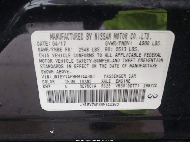 JN1EV7AP8HM744383 Infiniti Q50 3.0t Premium
