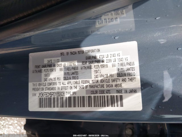 45321497 :رقم المزاد ، JM3KFBCM5P0166808 vin ، 2023 Mazda Cx-5 2.5 S Carbon Edition مزاد بيع