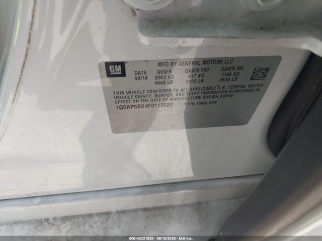 Cadillac Cts Standard 2015 1G6AP5SX4F0110522 Image 9