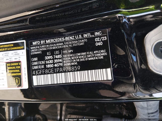 4JGFF8GE1PA928859 Mercedes-Benz Gls 580 4matic