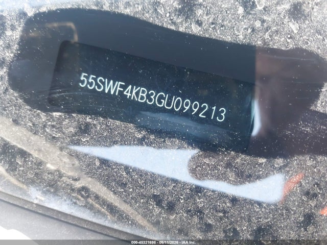 45321698 :رقم المزاد ، 55SWF4KB3GU099213 vin ، 2016 Mercedes-benz C 300 4matic/luxury 4matic/sport 4matic مزاد بيع
