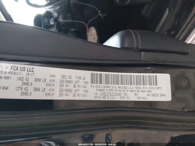 Dodge Durango Citadel Anodized Platinum Awd 2018 1C4SDJET8JC161542 Image 9