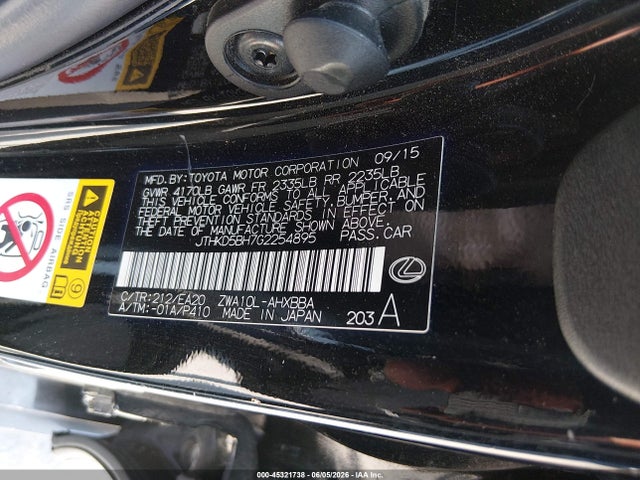 Lexus CT 200H 2016 JTHKD5BH7G2254895 Image 9