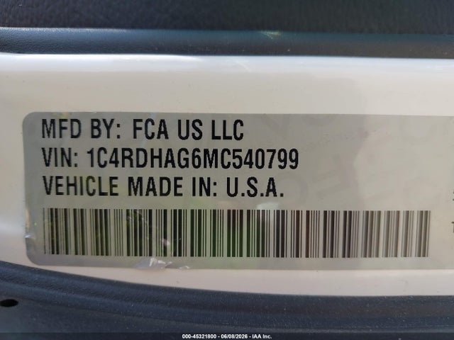 Aukcja sprzedaży 2021 Dodge Durango Sxt Plus Rwd, vin: 1C4RDHAG6MC540799, numer aukcji: 45321800