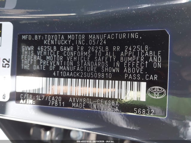 Toyota CAMRY SE 2025 4T1DAACK2SU509810 Image 9