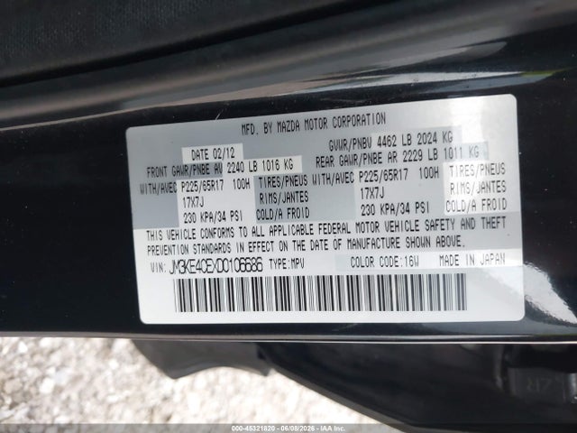 Aukcja sprzedaży 2013 Mazda Cx-5 Touring, vin: JM3KE4CEXD0106686, numer aukcji: 45321820