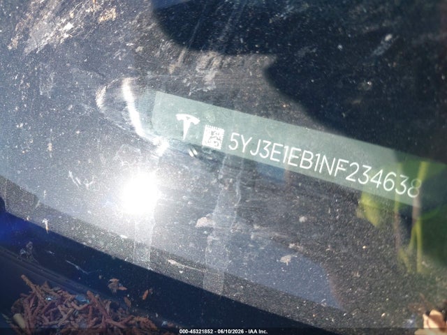 Aukcja sprzedaży 2022 Tesla Model 3 Long Range Dual Motor All-wheel Drive, vin: 5YJ3E1EB1NF234638, numer aukcji: 45321852