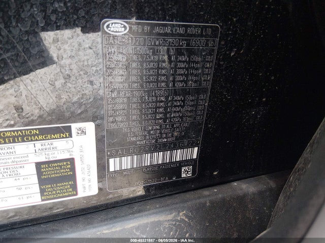 Aukcja sprzedaży 2020 Land Rover Discovery Landmark Edition, vin: SALRU2RV2L2436422, numer aukcji: 45321887