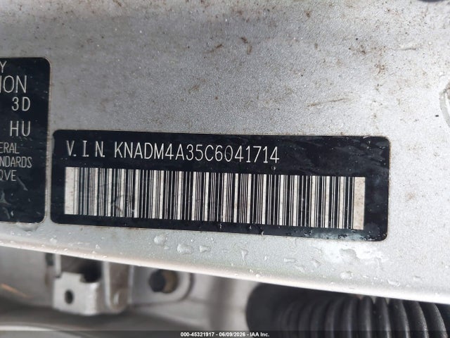 45321917 :رقم المزاد ، KNADM4A35C6041714 vin ، 2012 Kia Rio Lx مزاد بيع