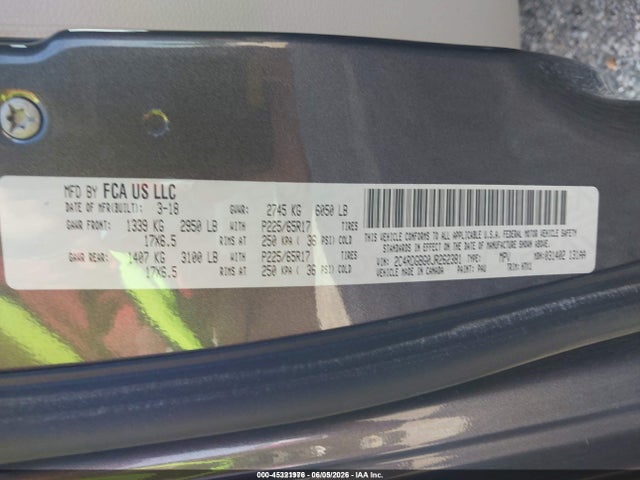 2C4RDGBG0JR262381 Dodge Grand Caravan Se