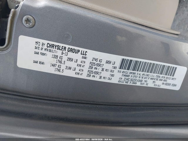 2014 Chrysler Town & Country Touring მანქანა იყიდება აუქციონზე, vin: 2C4RC1BG2ER143480, აუქციონის ნომერი: 45321984