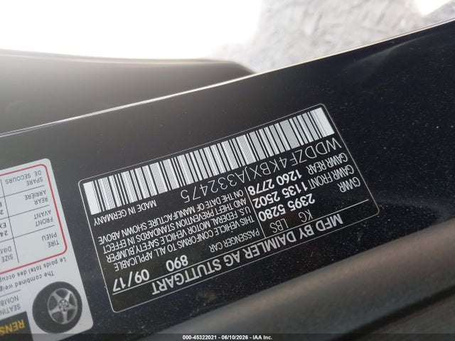 45322021 :رقم المزاد ، WDDZF4KBXJA332475 vin ، 2018 Mercedes-benz E 300 4matic مزاد بيع