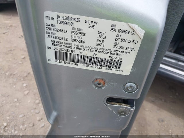 2005 Jeep Liberty Renegade მანქანა იყიდება აუქციონზე, vin: 1J4GL38K75W631484, აუქციონის ნომერი: 45322045