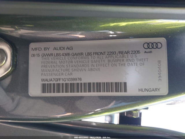 Audi A3 1.8t Premium 2016 WAUA7GFF1G1039976 Image 9