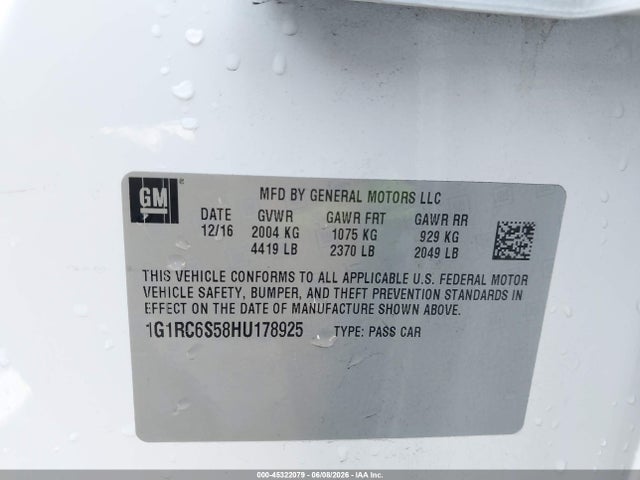 Chevrolet VOLT LT 2017 1G1RC6S58HU178925 Image 9