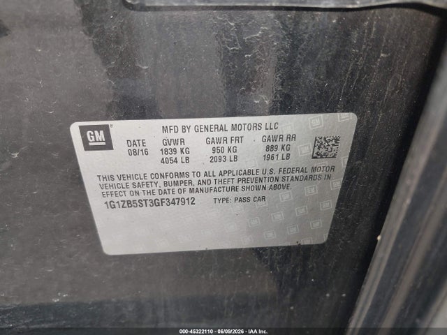 1G1ZB5ST3GF347912 Chevrolet MALIBU LS