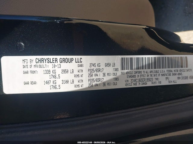 Aukcja sprzedaży 2014 Chrysler Town & Country Touring, vin: 2C4RC1BG5ER195623, numer aukcji: 45322149
