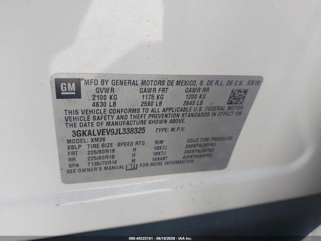 GMC Terrain Slt 2018 3GKALVEV9JL338325 Image 9