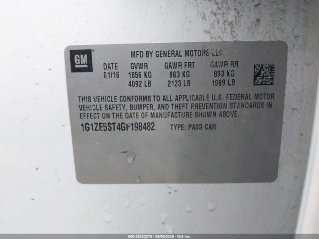 Chevrolet MALIBU 1LT 2016 1G1ZE5ST4GF198482 Image 9