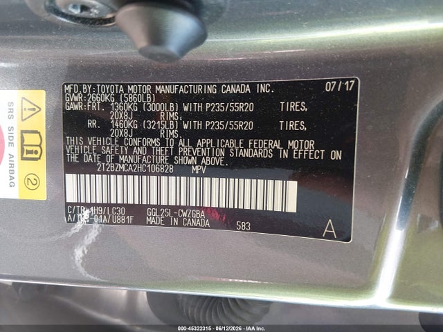 Продажа на аукционе авто 2017 Lexus Rx 350 F Sport, vin: 2T2BZMCA2HC106828, номер лота: 45322315