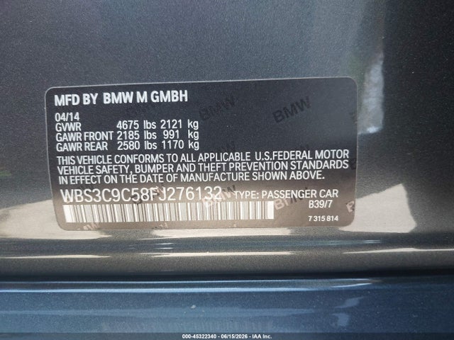 WBS3C9C58FJ276132 BMW M3