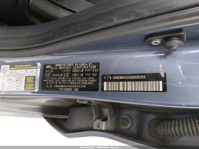 Aukcja sprzedaży 2016 Kia Rio Lx, vin: KNADM4A34G6606394, numer aukcji: 45322353