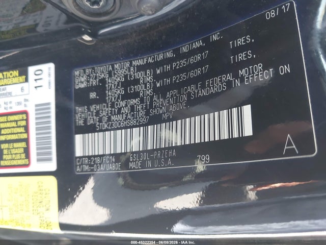 Toyota Sienna Le 8 Passenger 2017 5TDKZ3DC6HS882997 Image 9