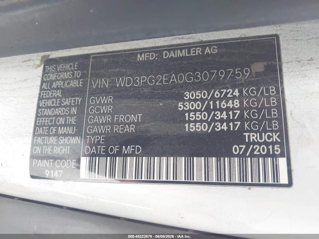 Mercedes-Benz Metris 2016 WD3PG2EA0G3079759 Image 9